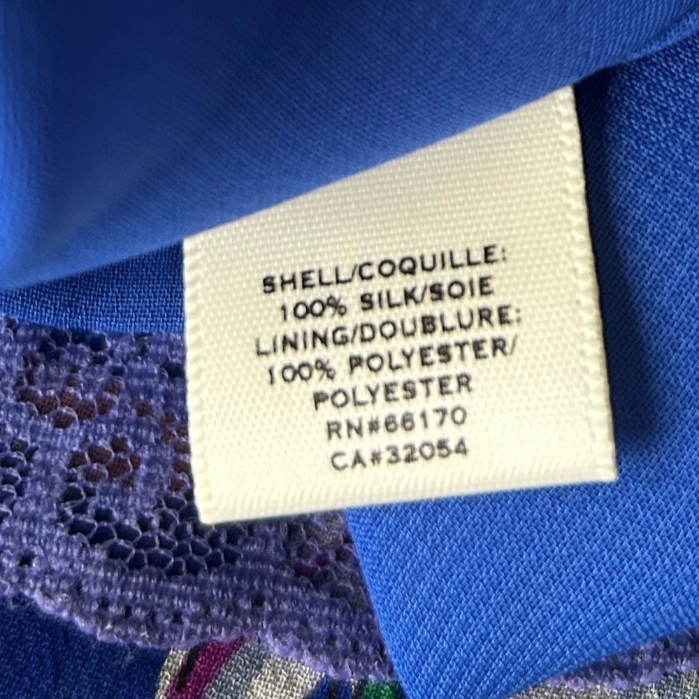Moulinette Seours Silk Blue Floral Wrap Dress Anthropologie Excellent Size 0 - Picture 6 of 10